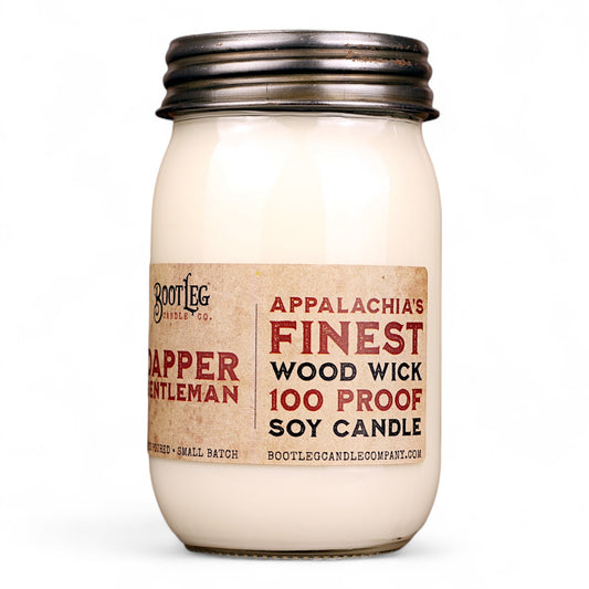 Dapper Gentleman - 16oz Soy Wax, Wood Wick Candle