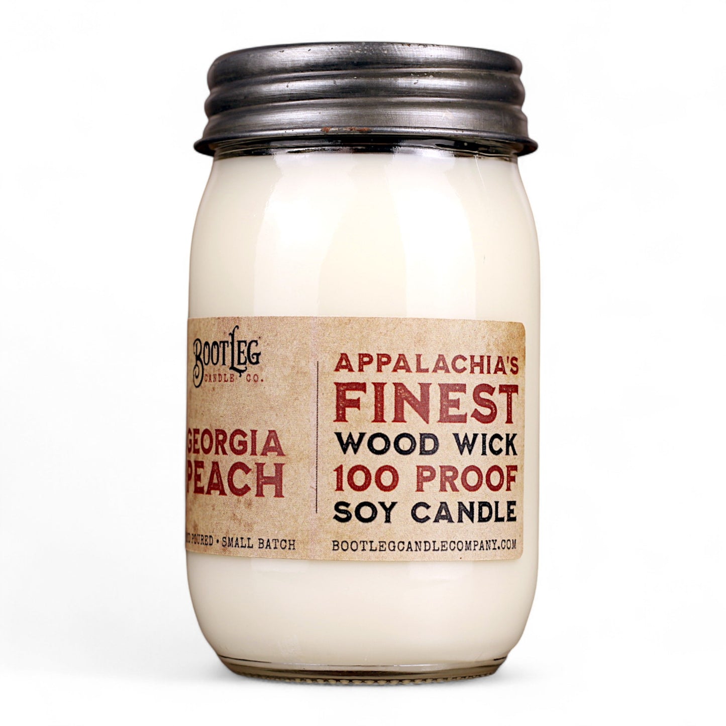 Georgia Peach - 16oz Soy Wax, Wood Wick Candle