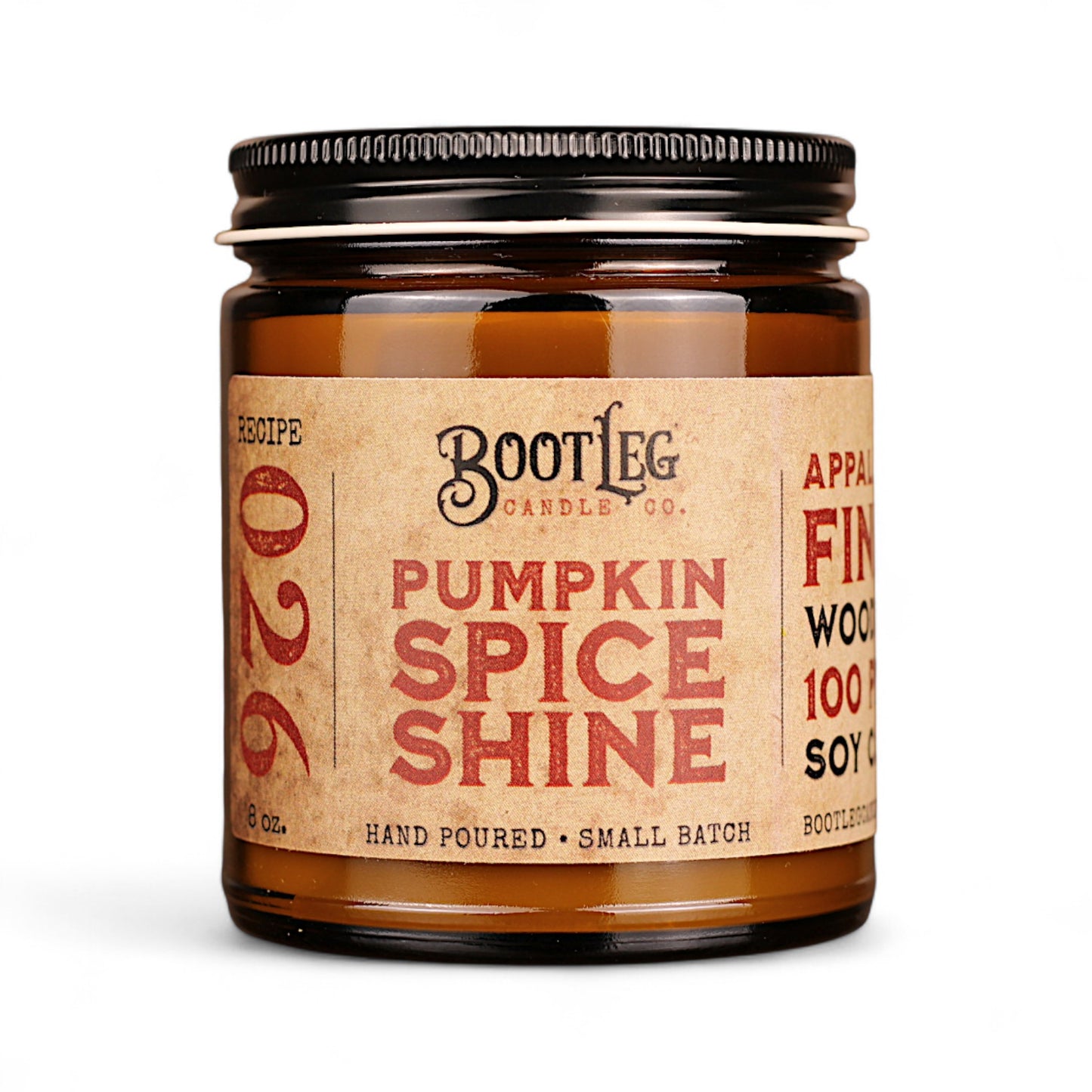 Pumpkin Spice Shine - 8oz Soy Wax, Wood Wick Candle
