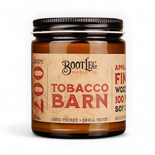Tobacco Barn - 8oz Soy Wax, Wood Wick Candle