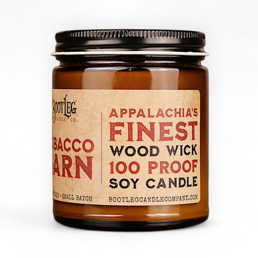 Tobacco Barn - 8oz Soy Wax, Wood Wick Candle