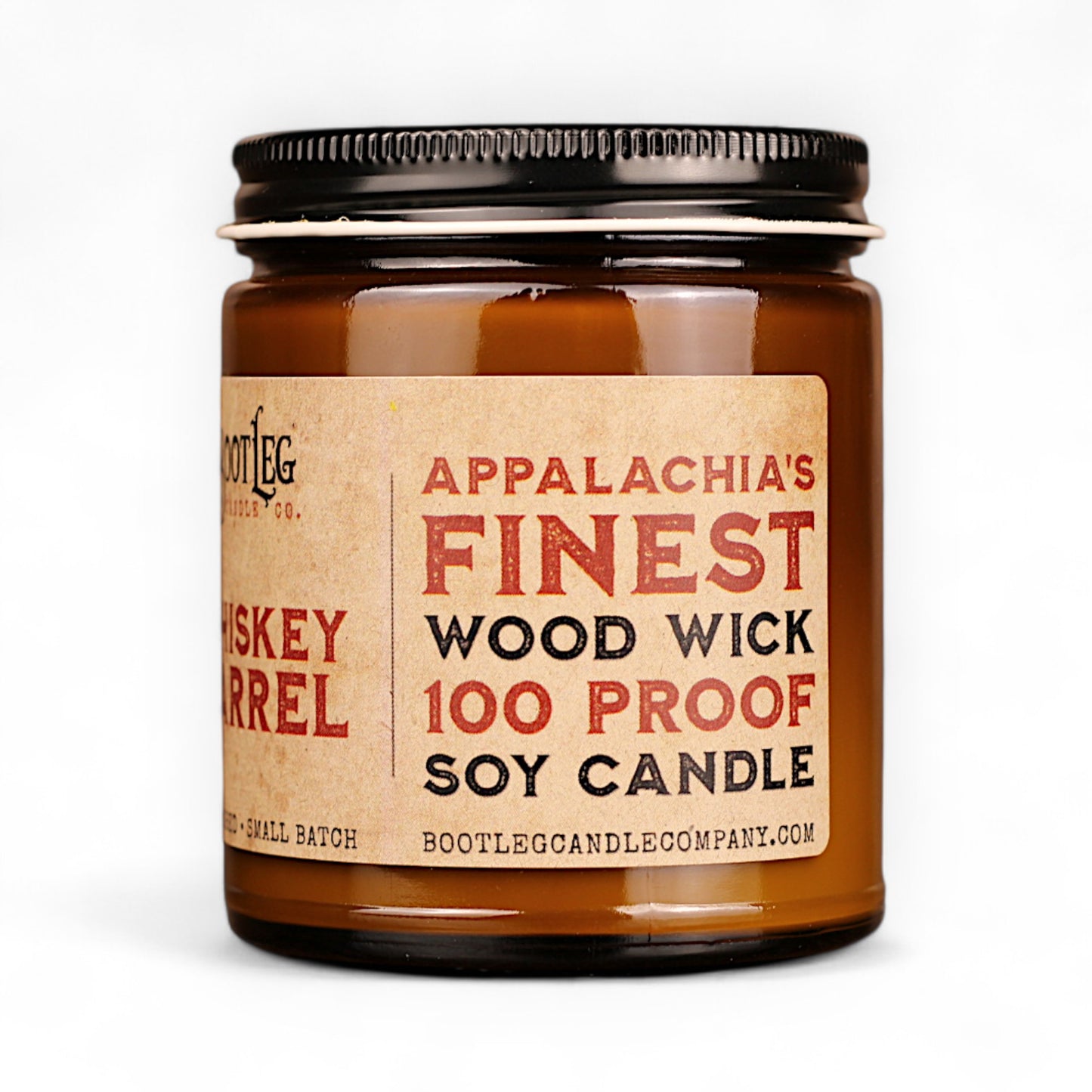 Whiskey Barrel - 8oz Soy Wax, Wood Wick Candle
