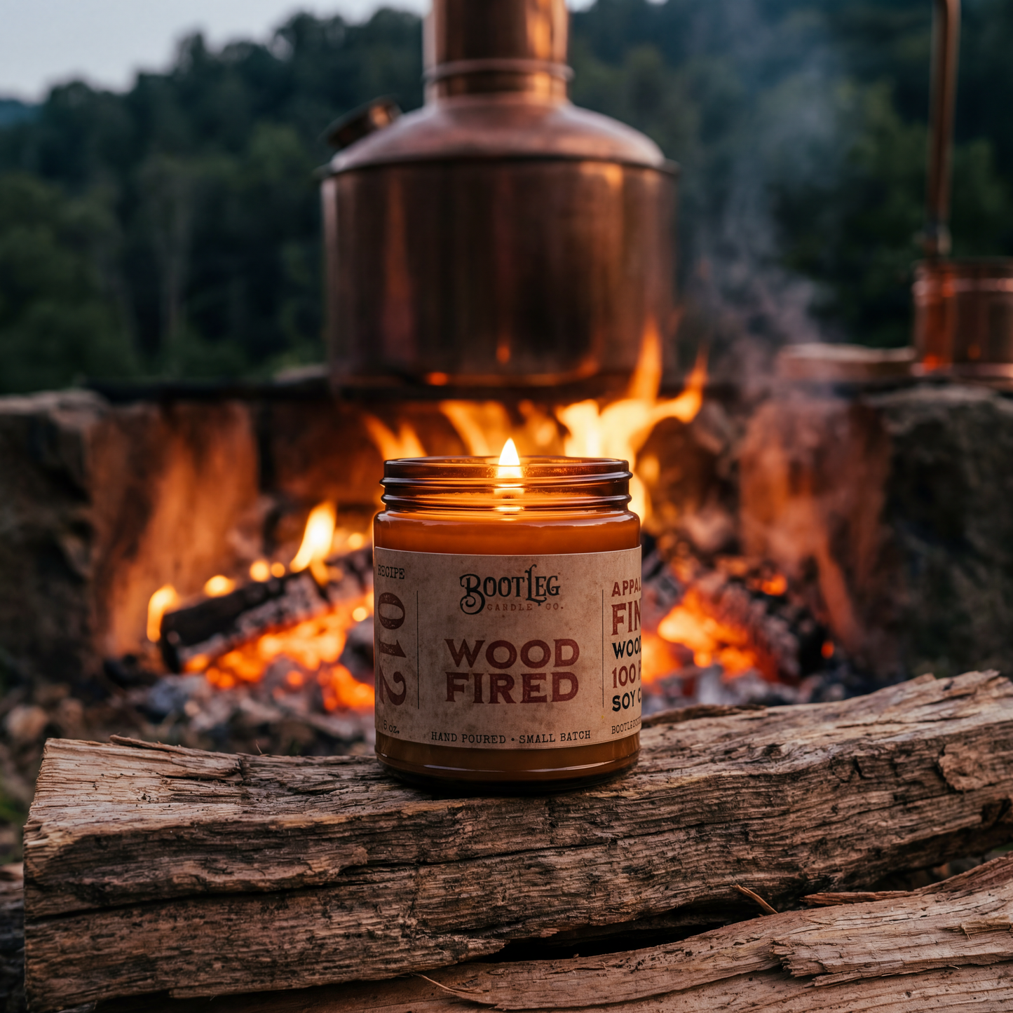 Wood Fired - 8oz Soy Wax, Wood Wick Candle