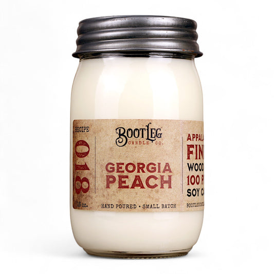 Georgia Peach - 16oz Soy Wax, Wood Wick Candle