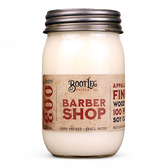 Barber Shop - 16oz Soy Wax, Wood Wick Candle