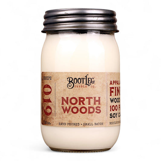 North Woods - 16oz Soy Wax, Wood Wick Candle