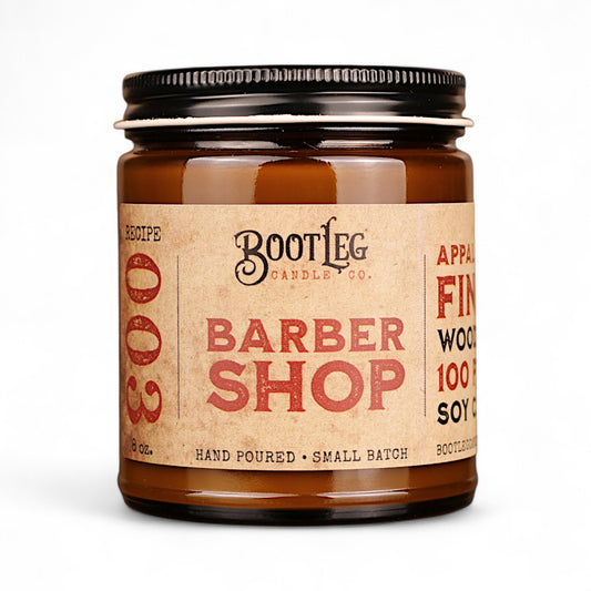Barbershop - 8oz Soy Wax, Wood Wick Candle