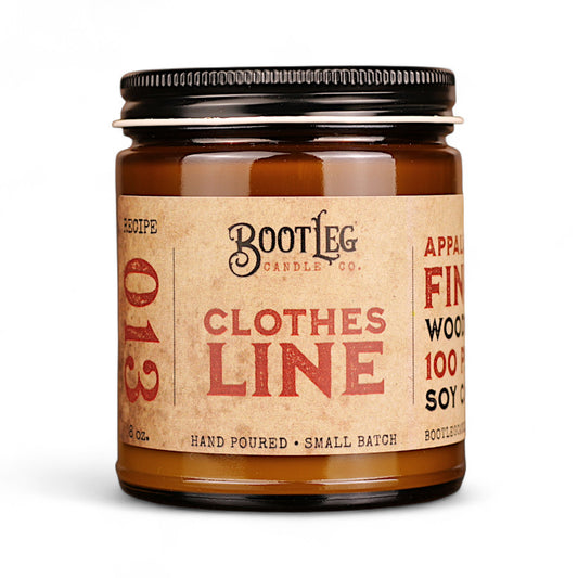 Clothesline - 8oz Soy Wax, Wood Wick Candle