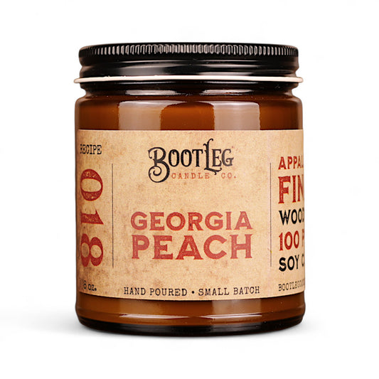 Georgia Peach - 8oz Soy Wax, Wood Wick Candle