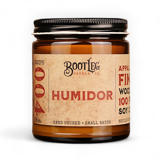Humidor - 8oz Soy Wax, Wood Wick Candle