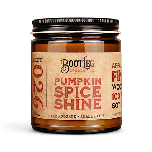 Pumpkin Spice Shine - 8oz Soy Wax, Wood Wick Candle