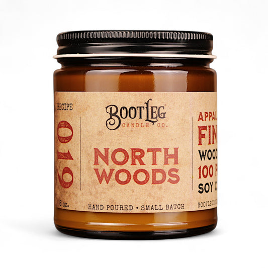 North Woods - 8oz Soy Wax, Wood Wick Candle