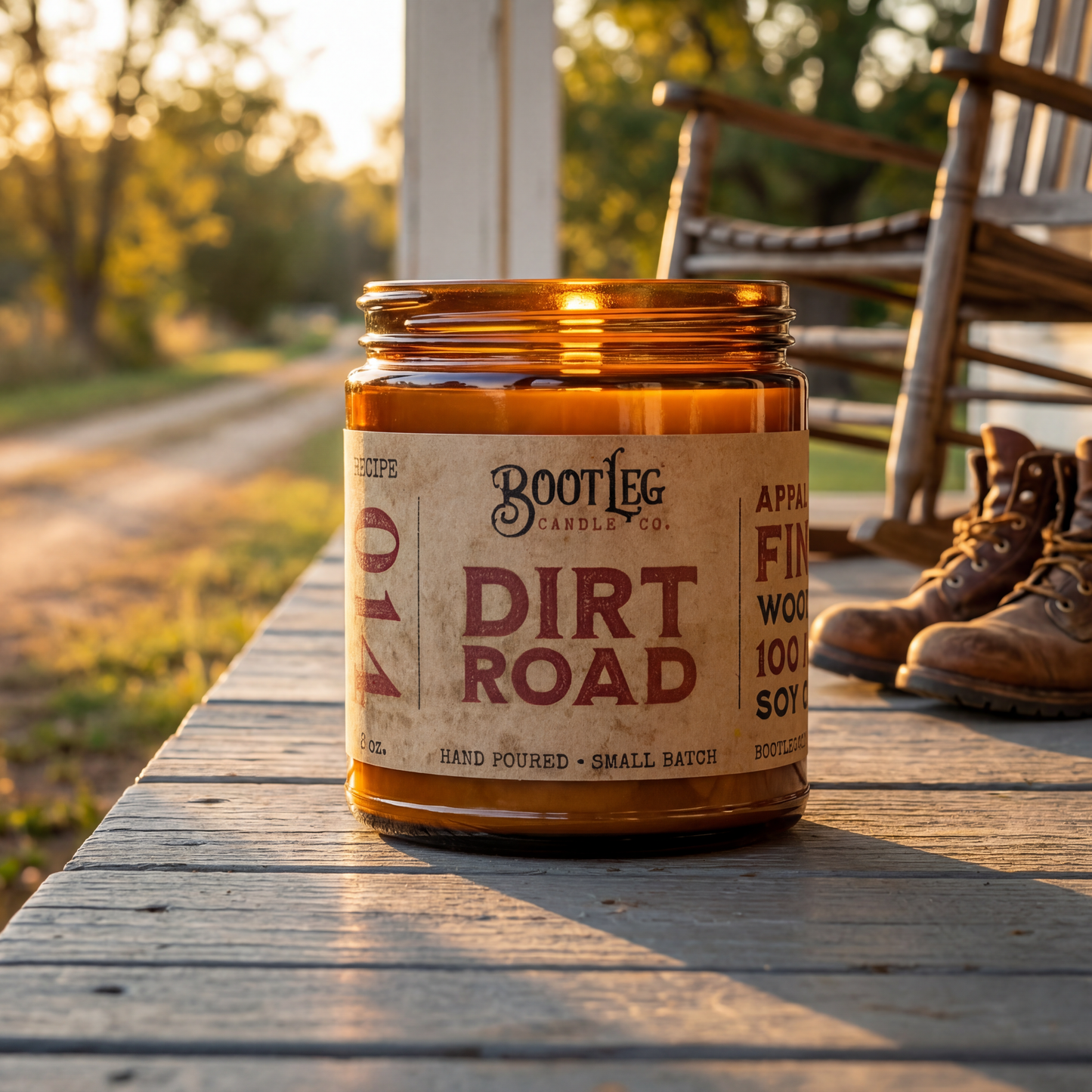 Dirt Road - 8oz Soy Wax, Wood Wick Candle