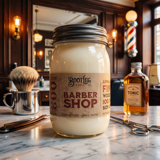 Barber Shop - 16oz Soy Wax, Wood Wick Candle