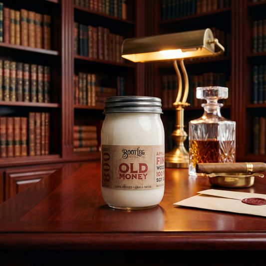 Old Money - 16oz Soy Wax, Wood Wick Candle