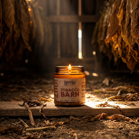 Tobacco Barn - 8oz Soy Wax, Wood Wick Candle