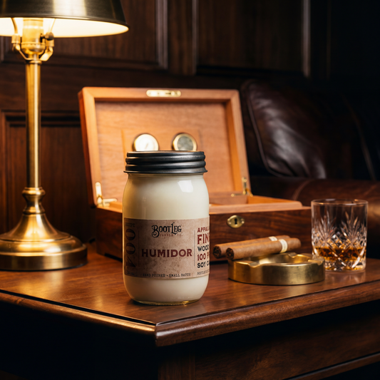 Humidor - 16oz Soy Wax, Wood Wick Candle
