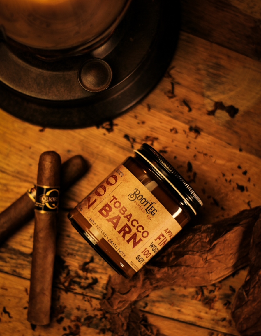 Tobacco Barn - 8oz Soy Wax, Wood Wick Candle